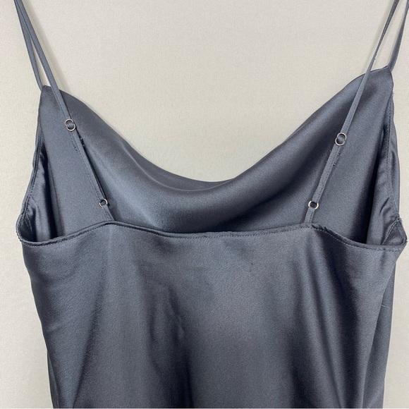Abercrombie and Fitch Blue Satin Cowl Neck Mini Slip Dress XS Tall - Picture 5 of 7